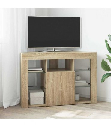 vidaXL Corner LED TV Cabinet Sonoma Oak 100x40x68cm Engineered Wood