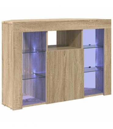 vidaXL Corner LED TV Cabinet Sonoma Oak 100x40x68cm Engineered Wood