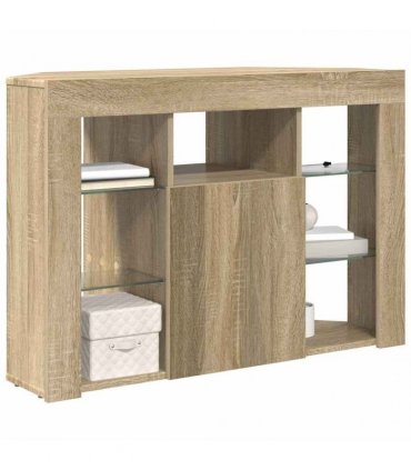 vidaXL Corner LED TV Cabinet Sonoma Oak 100x40x68cm Engineered Wood