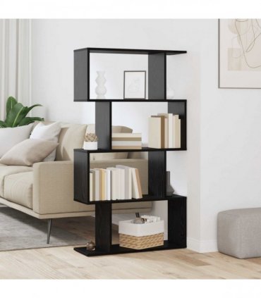 vidaXL Book Cabinet Black Oak 70 x 24 x 129 cm Engineered Wood