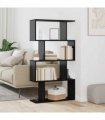 vidaXL Book Cabinet Black Oak 70 x 24 x 129 cm Engineered Wood