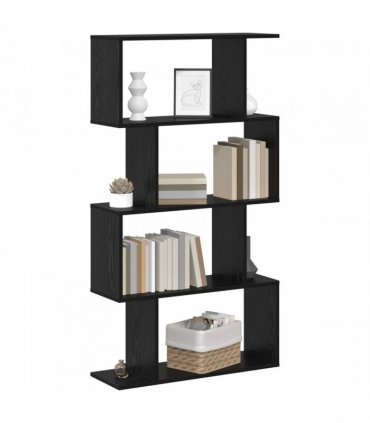 vidaXL Book Cabinet Black Oak 70 x 24 x 129 cm Engineered Wood
