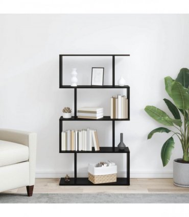 vidaXL Book Cabinet Black Oak 70 x 24 x 129 cm Engineered Wood