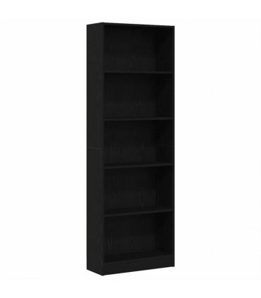 vidaXL Bookshelf Black Oak 60 x 24 x 176 cm Engineered Wood