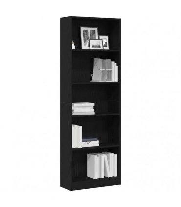 vidaXL Bookshelf Black Oak 60 x 24 x 176 cm Engineered Wood