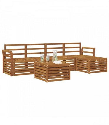 vidaXL Outdoor Sofa Set 6 pcs Natural