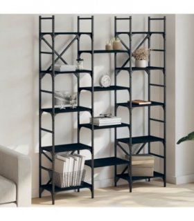 vidaXL Bookshelf | Black | Engineered wood | Large | Bookshelf | Rectangular