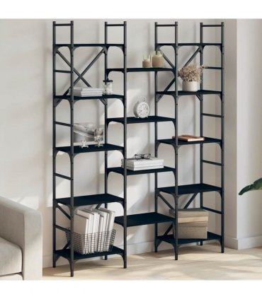 vidaXL Bookshelf | Black | Engineered wood | Large | Bookshelf | Rectangular