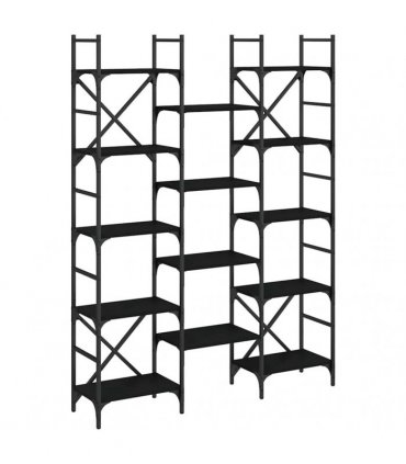 vidaXL Bookshelf | Black | Engineered wood | Large | Bookshelf | Rectangular
