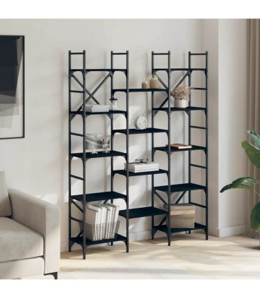 vidaXL Bookshelf | Black | Engineered wood | Large | Bookshelf | Rectangular