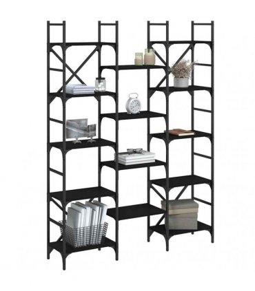 vidaXL Bookshelf | Black | Engineered wood | Large | Bookshelf | Rectangular
