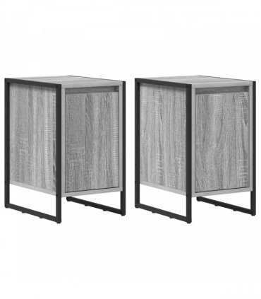 vidaXL Bedside Table 2 pcs Grey Sonoma 39.5 x 30 x 50 cm