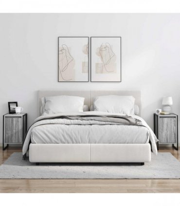 vidaXL Bedside Table 2 pcs Grey Sonoma 39.5 x 30 x 50 cm