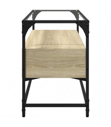 vidaXL TV Cabinet with Glass Top Sonoma Oak 98x35x51 cm Engineered Wood