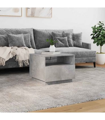 vidaXL Coffee Table with LED Lights Concrete Grey 50x49x40 cm