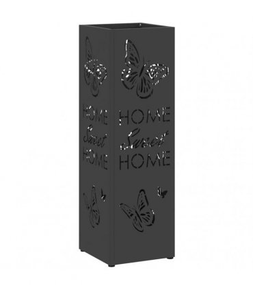 vidaXL Rain Umbrella Stand Black 15.5 x 15.5 x 49 cm Steel