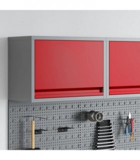 vidaXL Tool Cabinet with Storage Red and Grey 50 x 25 x 35 cm