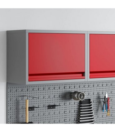 vidaXL Tool Cabinet with Storage Red and Grey 50 x 25 x 35 cm