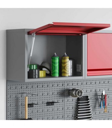 vidaXL Tool Cabinet with Storage Red and Grey 50 x 25 x 35 cm