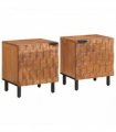 vidaXL Bedside Cabinet 2 pcs Brown 40 x 33 x 46 cm Solid Mango Wood
