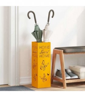 vidaXL Rain Umbrella Stand Mustard 15.5 x 15.5 x 49 cm Steel