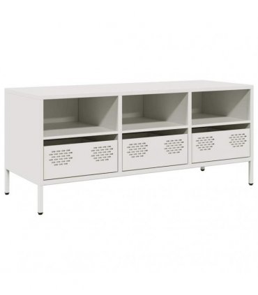 vidaXL TV Cabinet White 101.5x39x43.5 cm Cold-rolled Steel