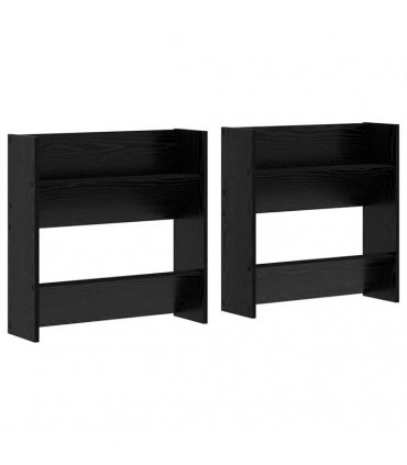 vidaXL Shoe Cabinet 2 pcs Black Oak 60 x 18 x 60 cm Engineered Wood