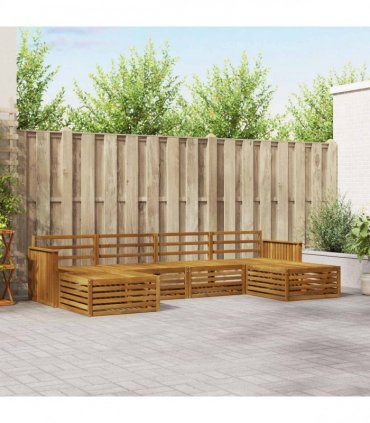 vidaXL Sofa Sets 6 pcs Natural Solid Acacia Wood