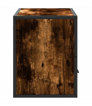 vidaXL TV Cabinet Smoked Oak 80x31x39.5 cm Engineered Wood and Metal