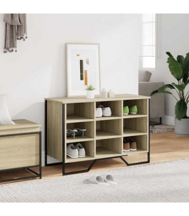 vidaXL Shoe Cabinet Sonoma Oak 90x38x61.5 cm Engineered Wood