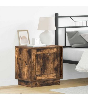 vidaXL Bedside Cabinet 2 pcs Smoked Oak 44 x 34.5 x 45 cm