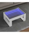 vidaXL Coffee Table with Infinity LED White 70x53x30 cm