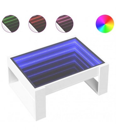 vidaXL Coffee Table with Infinity LED White 70x53x30 cm