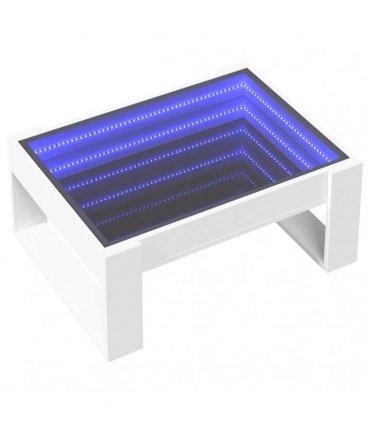 vidaXL Coffee Table with Infinity LED White 70x53x30 cm