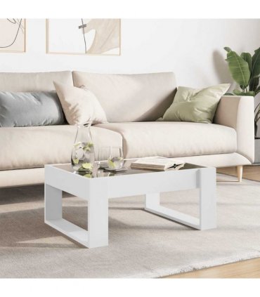 vidaXL Coffee Table with Infinity LED White 70x53x30 cm