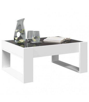 vidaXL Coffee Table with Infinity LED White 70x53x30 cm