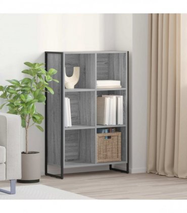 vidaXL Book Cabinet Grey Sonoma 99.5 x 30 x 108.5 cm Engineered Wood