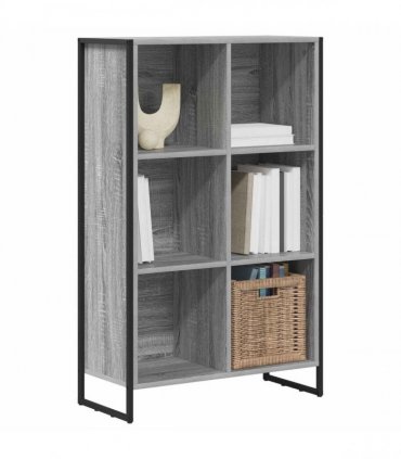 vidaXL Book Cabinet Grey Sonoma 99.5 x 30 x 108.5 cm Engineered Wood