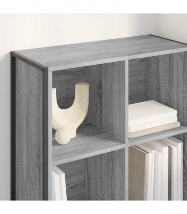 vidaXL Book Cabinet Grey Sonoma 99.5 x 30 x 108.5 cm Engineered Wood