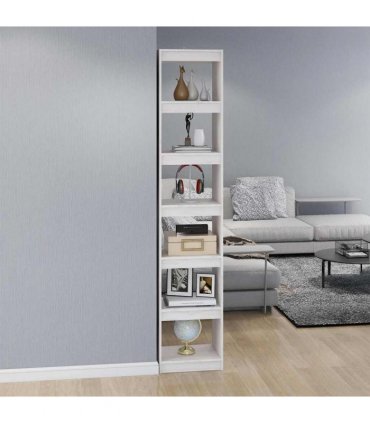 vidaXL Book Cabinet/Room Divider White 40x30x199 cm Solid Pinewood