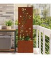 vidaXL Garden Privacy Screen Floral Rusty 50 x 140 cm Weathering steel