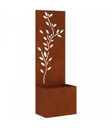 vidaXL Garden Privacy Screen Floral Rusty 50 x 140 cm Weathering steel