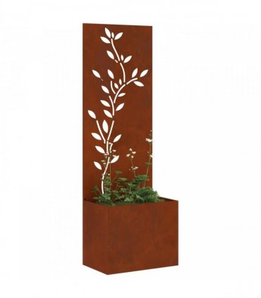 vidaXL Garden Privacy Screen Floral Rusty 50 x 140 cm Weathering steel
