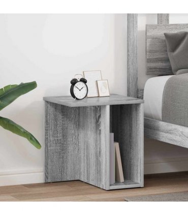 vidaXL End Table 2 pcs Grey Sonoma 37 x 32 x 40 cm Engineered Wood