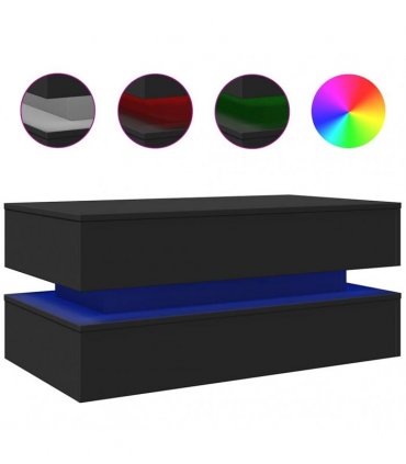 vidaXL Coffee Table | Black | Engineered wood | 90x50x40 cm | Coffee Table