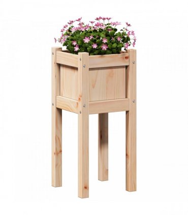 vidaXL Garden Planter Nature 31 x 31 x 70 cm Solid Pine Wood