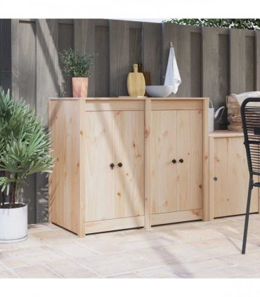 vidaXL Kitchen Door MEPPEL 2 pcs Cream 50 x 9 x 82 cm Solid Pine wood