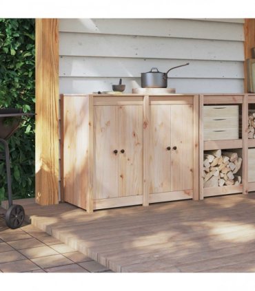 vidaXL Kitchen Door MEPPEL 2 pcs Cream 50 x 9 x 82 cm Solid Pine wood