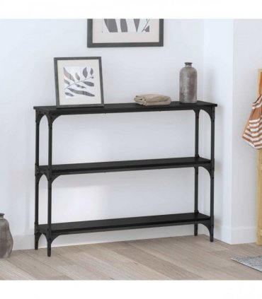 vidaXL Console Table Black oak 100 x 22.5 x 75 cm Engineered Wood