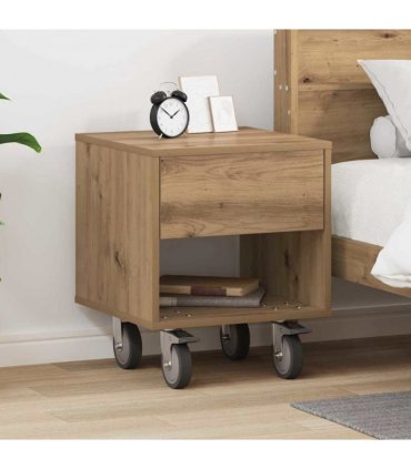vidaXL Bedside Table Artisan Oak 40.5 x 40 x 48 cm Engineered Wood